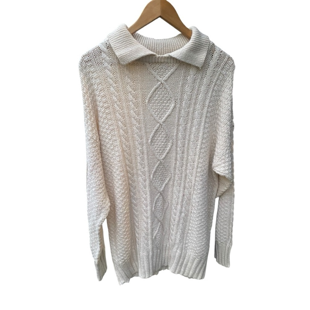 Newport News Cream Cowl Neck Sweater